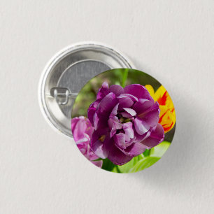 Chapa Redonda De 2,5 Cm Tulipanes de Lilac en un día soleado