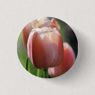 Chapa Redonda De 2,5 Cm Tulipanes rosados