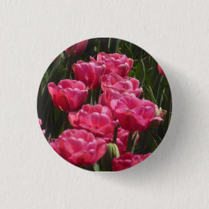 Chapa Redonda De 2,5 Cm Tulipanes rosados