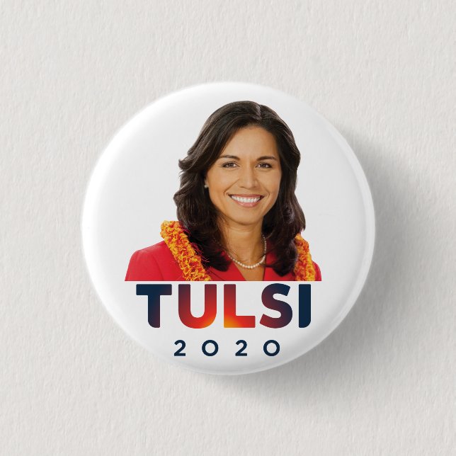 Chapa Redonda De 2,5 Cm Tulsi Gabbard 2020 (Anverso)