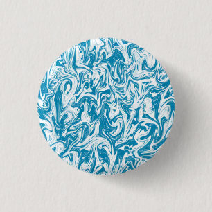 Chapa Redonda De 2,5 Cm Turquesa y Swirl Blanco