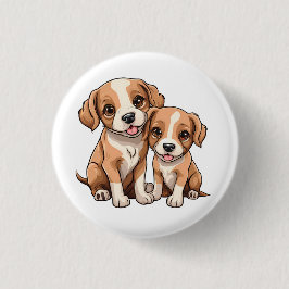 Chapa Redonda De 2,5 Cm TWO PUPPIES button