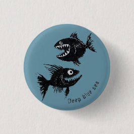 Chapa Redonda De 2,5 Cm Two scary fish, personalized