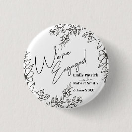 Chapa Redonda De 2,5 Cm Typografía elegante que estamos comprometidos