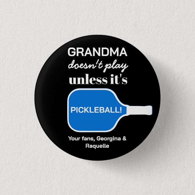 Chapa Redonda De 2,5 Cm Typography Funny Personalizado Pickleball Player G (Anverso)
