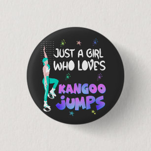 Chapa Redonda De 2,5 Cm Un Chica que ama a Kangoo golpea