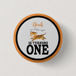 Chapa Redonda De 2,5 Cm Un tigre salvaje y salvaje de una selva Safari, pr