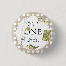 Chapa Redonda De 2,5 Cm Una pequeña fiesta de cumpleaños de pescadores
