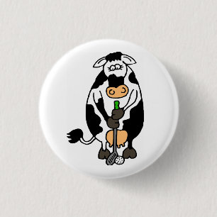 Chapa Redonda De 2,5 Cm Una vaca jugando al golf