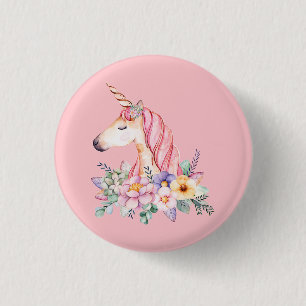 Chapa Redonda De 2,5 Cm Unicornio