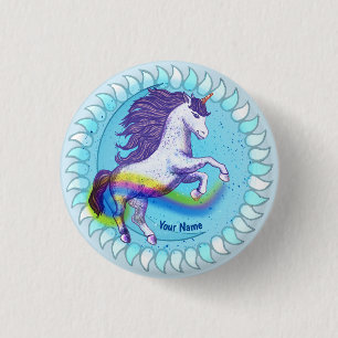 Chapa Redonda De 2,5 Cm Unicornio Audaz