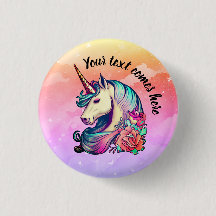 Unicornio lindo en un cielo colorido