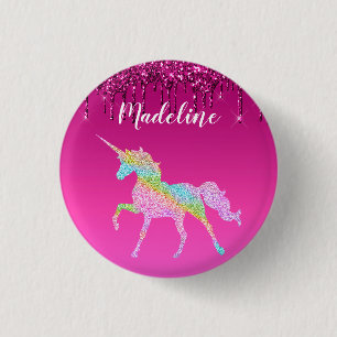 Chapa Redonda De 2,5 Cm Unicornio personalizado de color