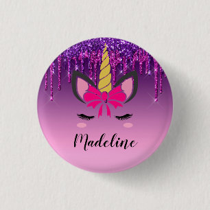 Chapa Redonda De 2,5 Cm Unicornio personalizado de color