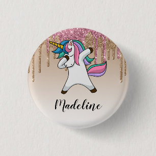Chapa Redonda De 2,5 Cm Unicornio personalizado de color