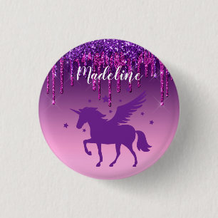 Chapa Redonda De 2,5 Cm Unicornio personalizado de color