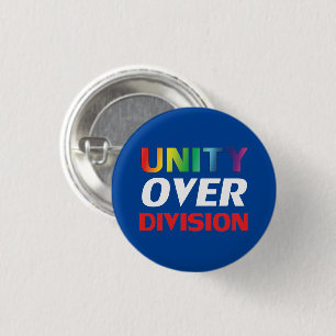 Chapa Redonda De 2,5 Cm Unidad sobre División - lgbtq, orgullo lgbt, azul