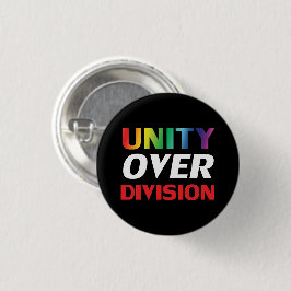 Chapa Redonda De 2,5 Cm Unidad sobre División - lgbtq, orgullo lgbt, negro