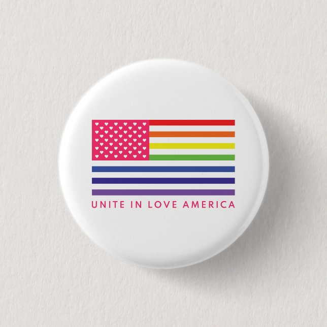 Chapa Redonda De 2,5 Cm Unite In Love America - (Anverso)