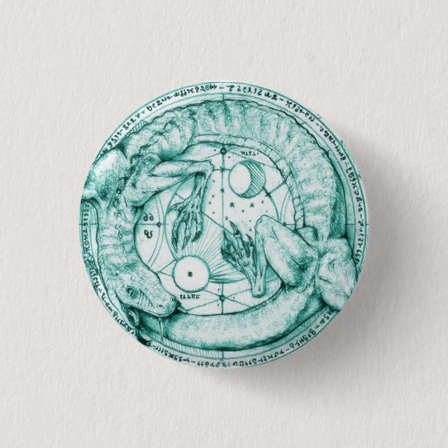 Chapa Redonda De 2,5 Cm uroboro alquimico (Anverso)