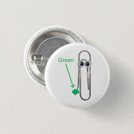 Chapa Redonda De 2,5 Cm Usando el Green St. Patrick's Day Funny Paperclip
