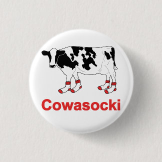 Chapa Redonda De 2,5 Cm Vaca de leche en calcetines - vaca de Cowasocki un