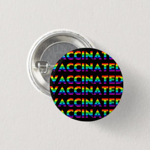 Chapa Redonda De 2,5 Cm Vacunado, Orgullo lgbt lgbtq arcoíris gay negro
