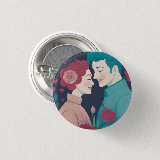 Chapa Redonda De 2,5 Cm Valentine's button (Anverso y reverso)