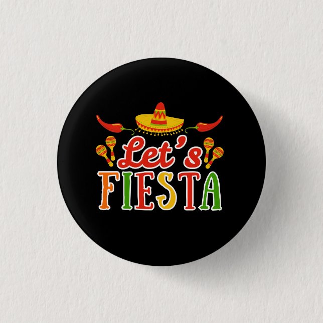 Chapa Redonda De 2,5 Cm Vamos a Fiestar Cinco de Mayo (Anverso)