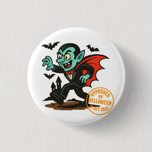 Chapa Redonda De 2,5 Cm Vampiro dracula personalizado - Aprobado en Hallow