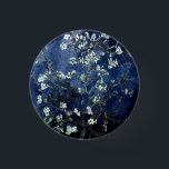 Chapa Redonda De 2,5 Cm Van Gogh Almond Blossoms Midnight Blue<br><div class="desc">Flores de almendras de Vincent Van Gogh alteración del color copyright 2Sweet4wordsDiseños/ PureVintage Love Consiga la belleza de la querida Florencia de Almendros de Van Gogh en los colores que concuerdan con su casa.</div>