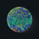 Chapa Redonda De 2,5 Cm Van Gogh Irises. Impresionismo floral vintage azul<br><div class="desc">Botón Van Gogh "Irises". El arte del impresionismo floral azul.</div>