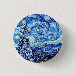 Chapa Redonda De 2,5 Cm Van Gogh - La noche estrellada - Publicación de N