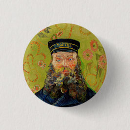 Chapa Redonda De 2,5 Cm Van Gogh Postman. Arte de impresionismo vertical