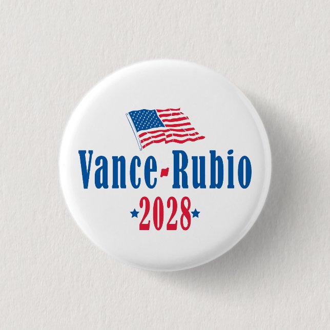 Chapa Redonda De 2,5 Cm Vance Rubio 2028 (bandera) (Anverso)