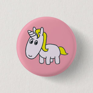 Chapa Redonda De 2,5 Cm Vanillo la insignia del rosa del unicornio