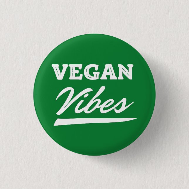 Chapa Redonda De 2,5 Cm Vegan Vibes Vegetarian (Anverso)