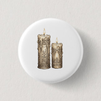 Chapa Redonda De 2,5 Cm Velas góticas vintage ornamentadas