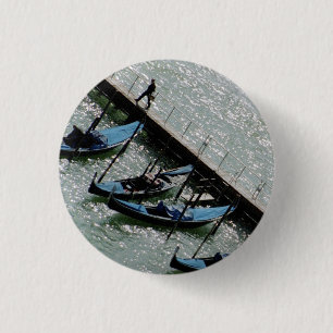 Chapa Redonda De 2,5 Cm Venecia, Italia: Caminando con góndolas