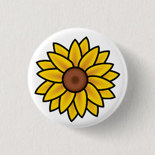 Chapa Redonda De 2,5 Cm Verano de girasol amarillo