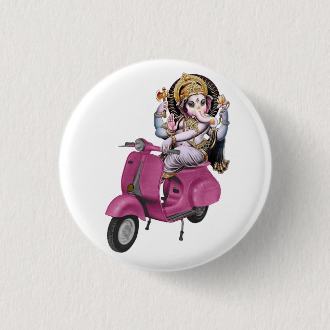 Chapa Redonda De 2,5 Cm Vespa II de Ganesh (Anverso)