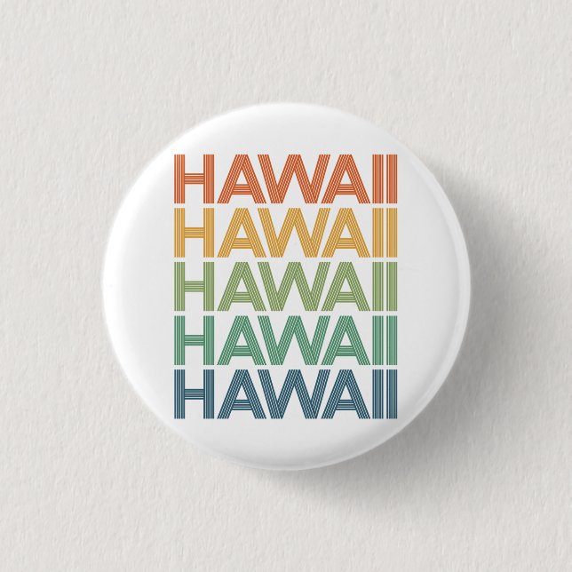 Chapa Redonda De 2,5 Cm Viaje en Hawái Vacaciones Tropicales Aloha Hawaii, (Anverso)