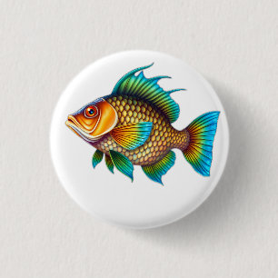 Chapa Redonda De 2,5 Cm Vibrant and Colorful Stylized Illustration of a Fi