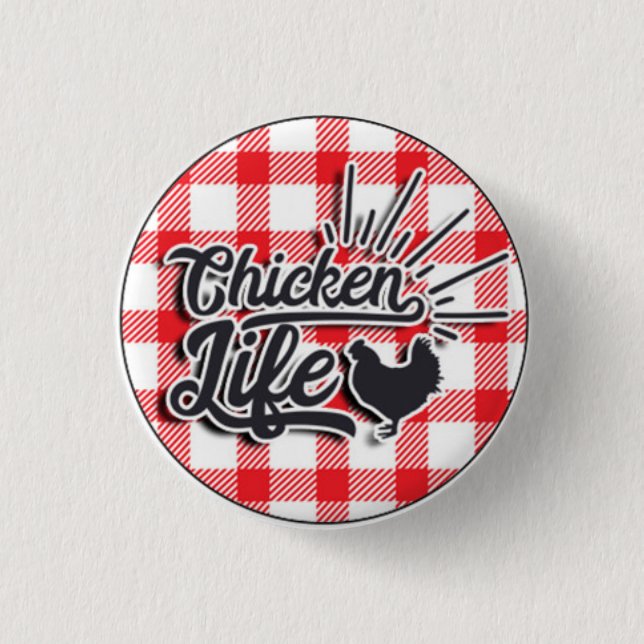 Chapa Redonda De 2,5 Cm Vida de Pollo (Anverso)