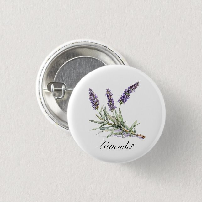 Chapa Redonda De 2,5 Cm Vida herbal: Lavanda, personalizable (Anverso y reverso)