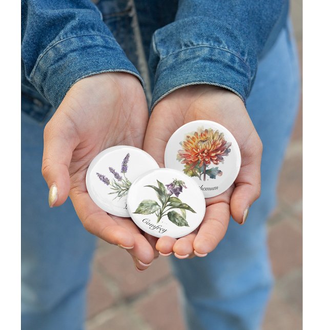 Chapa Redonda De 2,5 Cm Vida herbal: Lavanda, personalizable (Subido por el creador)
