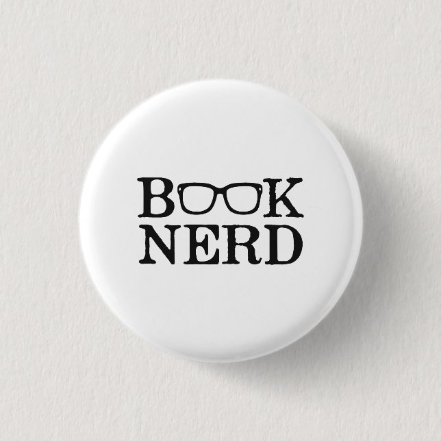 Chapa Redonda De 2,5 Cm Vidrios Nerdy del empollón del libro (Anverso)