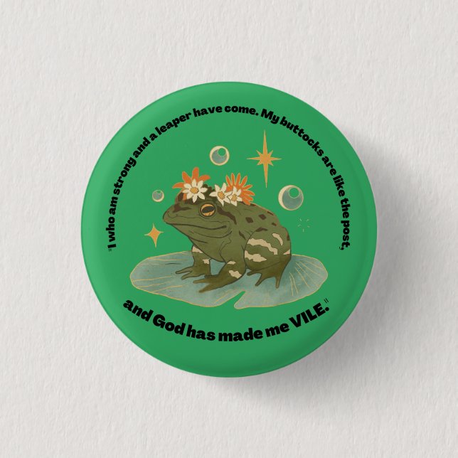 Chapa Redonda De 2,5 Cm Vile Frog Pin (Anverso)