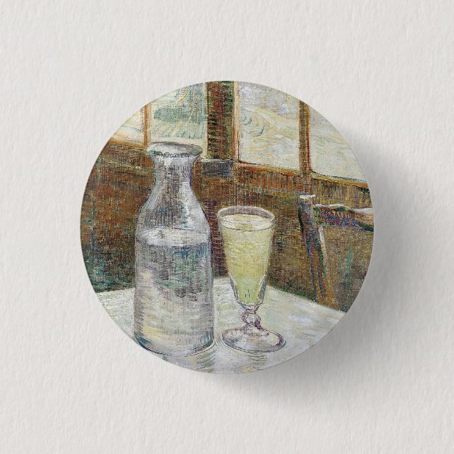 Chapa Redonda De 2,5 Cm Vincent van Gogh Absinthe Famous Painting (Anverso)