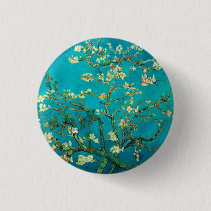 Chapa Redonda De 2,5 Cm Vincent Van Gogh Blossoming Almond Tree Floral Art
